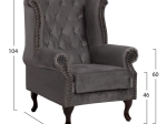ΣΕΤ ΠΟΛΥΘΡΟΝΑ POLINA & ΥΠΟΠΟΔΙΟ EMMA ΓΚΡΙ ΒΕΛΟΥΔΟ T.CHESTERFIELD HM11053.10