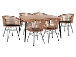 ΣΕΤ 7ΤΜΧ ALLEGRA WICKER ΜΕ ΤΡΑΠΕΖΙ 160X90X78Υ ΜΠΕΖ & ΜΑΥΡΟ ΧΡΩΜΑ HM10496