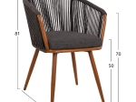 ΠΟΛΥΘΡΟΝΑ ΑΛΟΥΜΙΝΙΟΥ HARRIET BAMBOO LOOK ΜΕ ΣΧΟΙΝΙ ΓΚΡΙ HM5548.01 60X62X81Υ εκ.