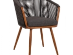 ΠΟΛΥΘΡΟΝΑ ΑΛΟΥΜΙΝΙΟΥ HARRIET BAMBOO LOOK ΜΕ ΣΧΟΙΝΙ ΓΚΡΙ HM5548.01 60X62X81Υ εκ.