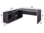 ΓΡΑΦΕΙΟ ΕΠΑΓΓΕΛΜΑΤΙΚΟ ΑΡΙΣΤΕΡΗ ΓΩΝΙΑ ROSEWOOD HM2086L 180X170X76Υ εκ.