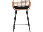 ΣΚΑΜΠΟ ΜΕΤΑΛΛΙΚΟ ΜΕ ΜΑΞΙΛΑΡΙ ALLEGRA HM5640 ΜΕ WICKER ΣΕ ΜΠΕΖ ΑΠΟΧΡΩΣΗ 54x61x109 εκ.