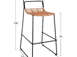ΣΚΑΜΠΟ ΜΕΤΑΛΛΙΚΟ ALLEGRA HM5642 ΜΕ WICKER ΣΕ ΜΠΕΖ ΑΠΟΧΡΩΣΗ 48x53x100 εκ.