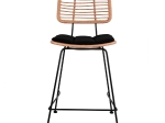 ΣΚΑΜΠΟ ΜΕΣΑΙΟΥ ΥΨΟΥΣ ALLEGRA HM5644 ΜΕΤΑΛΛΙΚΟ ΜΕ WICKER ΣΕ ΜΠΕΖ ΑΠΟΧΡΩΣΗ 55x56x107 εκ.