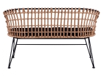 ΠΑΓΚΑΚΙ ΜΕΤΑΛΛΙΚΟ ALLEGRA HM5692 ΜΕ WICKER ΜΑΥΡΟ-ΜΠΕΖ 124x57x77Υ εκ.