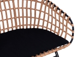 ΠΑΓΚΑΚΙ ΜΕΤΑΛΛΙΚΟ ALLEGRA HM5692 ΜΕ WICKER ΜΑΥΡΟ-ΜΠΕΖ 124x57x77Υ εκ.
