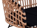 ΠΑΓΚΑΚΙ ΜΕΤΑΛΛΙΚΟ ALLEGRA HM5692 ΜΕ WICKER ΜΑΥΡΟ-ΜΠΕΖ 124x57x77Υ εκ.