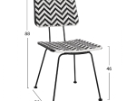 ΚΑΡΕΚΛΑ ΜΕΤΑΛΛΙΚΗ ALLEGRA HM5693 ΜΕ WICKER ΜΑΥΡΟ-ΛΕΥΚΟ 46x56x88Υ εκ.