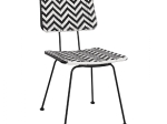 ΚΑΡΕΚΛΑ ΜΕΤΑΛΛΙΚΗ ALLEGRA HM5693 ΜΕ WICKER ΜΑΥΡΟ-ΛΕΥΚΟ 46x56x88Υ εκ.