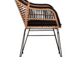 ΠΟΛΥΘΡΟΝΑ ΜΕ ΜΑΞΙΛΑΡΙ ΜΕΤΑΛΛΙΚΗ ALLEGRA HM5663 ΜΕ WICKER ΜΠΕΖ & ΜΑΥΡΟ ΧΡΩΜΑ  58x60x82Υ εκ.