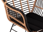 ΠΟΛΥΘΡΟΝΑ ΜΕ ΜΑΞΙΛΑΡΙ ΜΕΤΑΛΛΙΚΗ ALLEGRA HM5663 ΜΕ WICKER ΜΠΕΖ & ΜΑΥΡΟ ΧΡΩΜΑ  58x60x82Υ εκ.