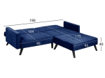 ΚΑΝΑΠΕΣ ΓΩΝΙΑ ΚΡΕΒΑΤΙ LIVIA HM3151.08 ΜΠΛΕ ΒΕΛΟΥΔΟ ΜΕ ΥΠΟΠΟΔΙΟ 211X158X83Y εκ.