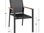 ΠΟΛΥΘΡΟΝΑ ΑΛΟΥΜΙΝΙΟΥ MILLER HM5406.10 ΓΚΡΙ ΜΕ TEΧ/NE ΜΑΥΡΟ & POLYWOOD 55x60x90Υεκ.