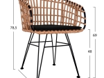 ΣΕΤ 4ΤΜΧ ΤΡΑΠΕΖΙ ΜΕ ΠΑΓΚΑΚΙ & 2 ΠΟΛΥΘΡΟΝΕΣ ALLEGRA WICKER ΜΠΕΖ HM10600