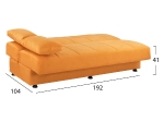 ΚΑΝΑΠΕΣ ΚΡΕΒΑΤΙ ΒΕΛΟΥΔΟ ΧΡΥΣΟ 3ΘΕΣΙΟΣ EGE 1215 HM3067.08 192X74X82Y εκ.