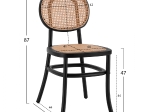 ΚΑΡΕΚΛΑ ΞΥΛΙΝΗ PENNY ΜΕ ΠΛΕΞΗ RATTAN ΣΕ ΜΑΥΡΗ ΑΠΟΧΡΩΣΗ HM8747 44x51x87 εκ.