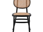 ΚΑΡΕΚΛΑ ΞΥΛΙΝΗ PENNY ΜΕ ΠΛΕΞΗ RATTAN ΣΕ ΜΑΥΡΗ ΑΠΟΧΡΩΣΗ HM8747 44x51x87 εκ.