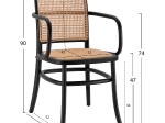 ΠΟΛΥΘΡΟΝΑ VAIANA HM8748 ΞΥΛΟ ΟΞΙΑΣ ΣΕ ΚΑΦΕ-ΠΛΕΞΗ RATTAN ΣΕ ΦΥΣΙΚΟ 55x55x90Yεκ