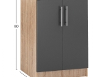 ΠΑΠΟΥΤΣΟΘΗΚΗ ΝΤΟΥΛΑΠΙ ΞΥΛΙΝΗ EMERIE HM2206.04 SONAMA-ΓΚΡΙ 60X40,5X80 εκ.