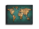 ΠΙΝΑΚΑΣ ΚΑΜΒΑΣ WORLD MAP HM7197.01 100X3X70 εκ.