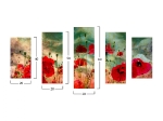ΠΙΝΑΚΑΣ ΠΕΝΤΑΠΤΥΧΟ MDF POPPY FIELD HM7206.03 100X0,3X60 εκ.
