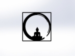 ΔΙΑΚΟΣΜΗΤΙΚΟ ΤΟΙΧΟΥ 100% ΜΕΤΑΛΛΙΚΟ ΜΑΥΡΟ BUDDHA FIGURE 50Χ50 HM7210
