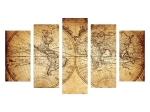 ΠΕΝΤΑΠΤΥΧΟΣ ΠΙΝΑΚΑΣ MDF VINTAGE WORLD MAP HM7206.06 100X60x0,3 εκ.