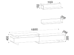 ΣΥΝΘΕΤΟ ΤΗΛΕΟΡΑΣΗΣ ΚΑΡΥΔΙ -ΛΕΥΚΟ 180x40x35,6 εκ.HM8909.01