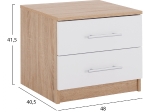 ΚΟΜΟΔΙΝΟ ΜΕΛΑΜΙΝΗΣ HM2220.06 SONAMA - ΛΕΥΚΟ 48x40,5x41,5 εκ.