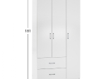 ΝΤΟΥΛΑΠΑ 3ΦΥΛΛΗ ME 2 ΣΥΡΤΑΡΙΑ CAESAR HM340.05 ΛΕΥΚΗ 89x42,5x181 εκ.