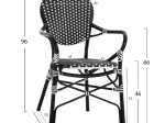 ΠΟΛΥΘΡΟΝΑ ΑΛΟΥΜΙΝΙΟΥ BAMBOO LOOK ΜΕ ΜΑΥΡΟ ΛΕΥΚΟ WICKER HM5793.02 56X63X96Y εκ.