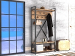 ΕΠΙΠΛΟ ΕΙΣΟΔΟΥ HM8943.01 NATURAL WOOD & ΜΑΥΡΟ  90x34x180 εκ.