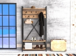 ΕΠΙΠΛΟ ΕΙΣΟΔΟΥ HM8943.01 NATURAL WOOD & ΜΑΥΡΟ  90x34x180 εκ.