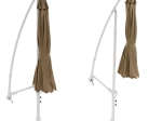 ΟΜΠΡΕΛΑ ΚΡΕΜΑΣΤΗ Φ300x240cm. NOBLE HM6008.02 ΣΤΡΟΓΓΥΛΗ ΣΕ ΒΑΣΗ ΜΕ 4 ΠΟΔΙΑ ΜΟΚΑ ΛΕΥΚΟ