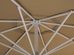 ΟΜΠΡΕΛΑ ΚΡΕΜΑΣΤΗ Φ300x240cm. NOBLE HM6008.02 ΣΤΡΟΓΓΥΛΗ ΣΕ ΒΑΣΗ ΜΕ 4 ΠΟΔΙΑ ΜΟΚΑ ΛΕΥΚΟ