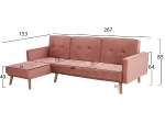 ΚΑΝΑΠΕΣ ΚΡΕΒΑΤΙ ΓΩΝΙΑ ΑΝΑΣΤΡΕΨΙΜΗ TALIA HM3153.02 ΒΕΛΟΥΔΟ ΣΑΠΙΟ ΜΗΛΟ 267x153x85 εκ