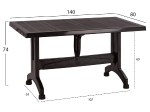ΤΡΑΠΕΖΙ ΠΟΛΥΠΡΟΠΥΛΕΝΙΟΥ CORNWALL HM5738.03 ΚΑΦΕ 140X80X73.5Yεκ.