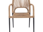 ΠΟΛΥΘΡΟΝΑ ΑΛΟΥΜΙΝΙΟΥ NOJO HM5771.02 ΓΚΡΙ ΜΕ P.E.TWIST RATTAN ΜΠΕΖ 55x63x82Y εκ.