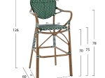 ΣΚΑΜΠΟ ΑΛΟΥΜΙΝΙΟΥ BAMBOO LOOK ΜΕ WICKER ΠΡΑΣΙΝΟ ΛΕΥΚΟ HM5794.01 56x60x126 εκ.