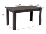 ΤΡΑΠΕΖΙ ΚΟΥΖΙΝΑΣ KELVIN 140x80x77Υεκ. WENGE HM2429.02
