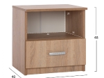 ΚΟΜΟΔΙΝΟ ΜΕ ΣΥΡΤΑΡΙ ADLER SONAMA OAK HM2431.01 45x40x48 εκ.
