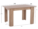 ΤΡΑΠΕΖΙ ΚΟΥΖΙΝΑΣ 140x80x77Υεκ. SONAMA OAK HM2429.01