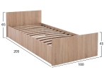 ΚΡΕΒΑΤΙ ADLER ΜΟΝΟ 90X200 SONAMA OAK HM2433.01