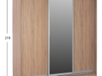 ΝΤΟΥΛΑΠΑ 3ΦΥΛΛΗ ΣΥΡΟΜΕΝΗ ΜΕ ΚΑΘΡΕΠΤΗ SONAMA OAK HM2435  200X60X210Υεκ