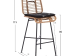 ΣΚΑΜΠΟ ΜΕΤΑΛΛΙΚΟ EDDIE ΜΕ ΜΑΞΙΛΑΡΙ HM5708 ΜΕ WICKER ΜΠΕΖ 45Χ46.5Χ115Υ εκ.