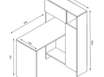 ΓΡΑΦΕΙΟ ΜΕ ΒΙΒΛΙΟΘΗΚΗ ALCOTT HM9087.01 ΛΕΥΚΟ ΚΑΡΥΔΙ 90x72,1x120Y εκ.