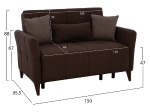 ΚΑΝΑΠΕΣ 2ΘΕΣΙΟΣ GALILEO HM3189.02 ΚΑΦΕ 150x95.5x88 εκ.