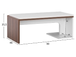ΤΡΑΠΕΖΙ ΣΑΛΟΝΙΟΥ EDWARD ΚΑΡΥΔΙ ΛΕΥΚΟ HM9160 90x46x35,5 εκ.