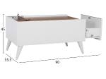 ΤΡΑΠΕΖΙ ΣΑΛΟΝΙΟΥ CARMELO ΛΕΥΚΟ-ΚΑΡΥΔΙ HM9165 90x55,5x45 εκ.