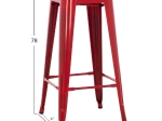 ΣΚΑΜΠΟ BAR ΜΕΤΑΛΛΙΚΟ MELITA ΣΕ ΚΟΚΚΙΝΟ HM8642.04 43x43x78Y εκ.
